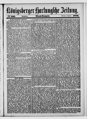 Königsberger Hartungsche Zeitung vom 08.09.1886