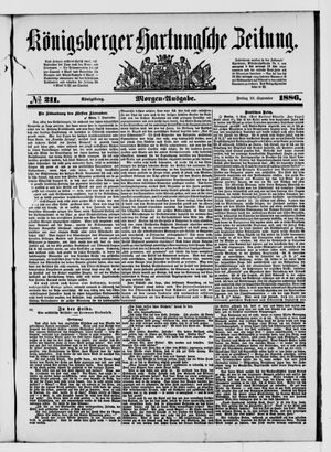 Königsberger Hartungsche Zeitung on Sep 10, 1886