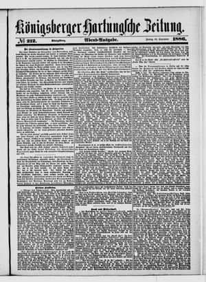 Königsberger Hartungsche Zeitung on Sep 10, 1886