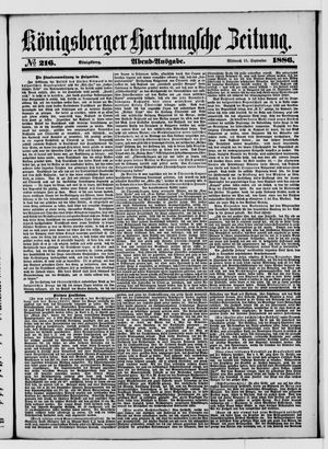 Königsberger Hartungsche Zeitung vom 15.09.1886