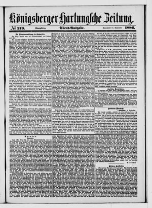 Königsberger Hartungsche Zeitung vom 18.09.1886