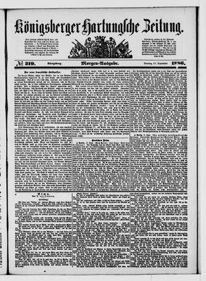 Königsberger Hartungsche Zeitung vom 19.09.1886
