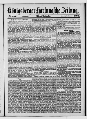 Königsberger Hartungsche Zeitung vom 23.09.1886
