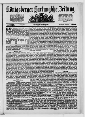 Königsberger Hartungsche Zeitung vom 28.09.1886