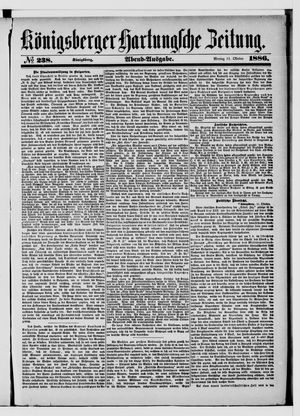 Königsberger Hartungsche Zeitung on Oct 11, 1886