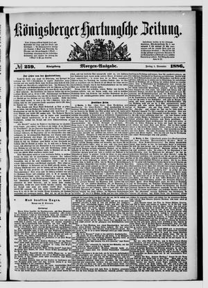 Königsberger Hartungsche Zeitung vom 05.11.1886