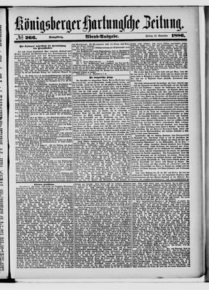 Königsberger Hartungsche Zeitung vom 12.11.1886