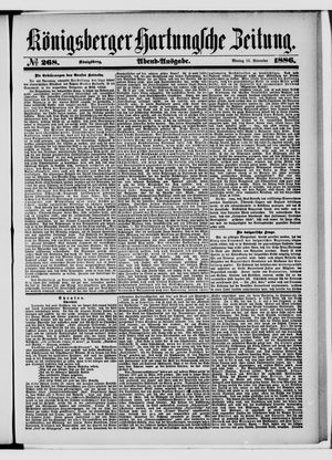 Königsberger Hartungsche Zeitung vom 15.11.1886