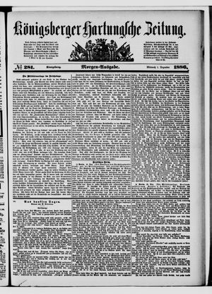 Königsberger Hartungsche Zeitung vom 01.12.1886