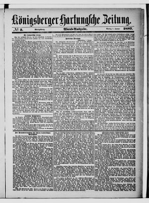 Königsberger Hartungsche Zeitung vom 03.01.1887