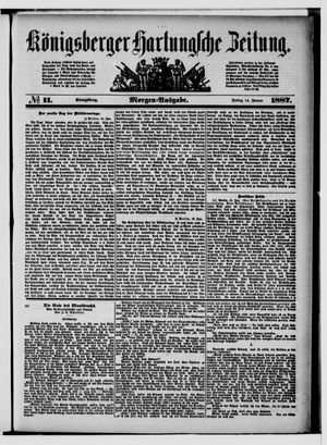 Königsberger Hartungsche Zeitung vom 14.01.1887
