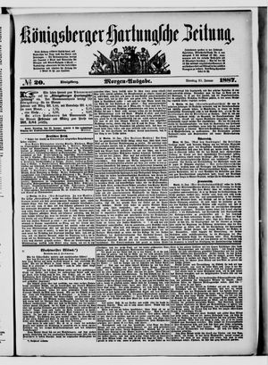 Königsberger Hartungsche Zeitung vom 25.01.1887