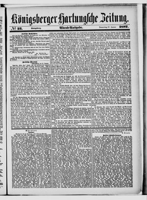 Königsberger Hartungsche Zeitung vom 27.01.1887