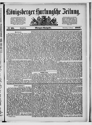 Königsberger Hartungsche Zeitung vom 03.02.1887