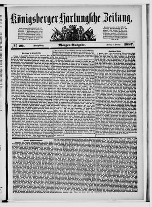Königsberger Hartungsche Zeitung vom 04.02.1887