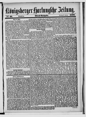 Königsberger Hartungsche Zeitung vom 22.02.1887