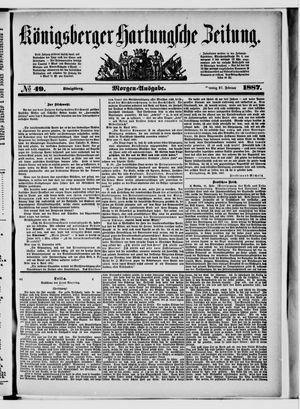 Königsberger Hartungsche Zeitung on Feb 27, 1887