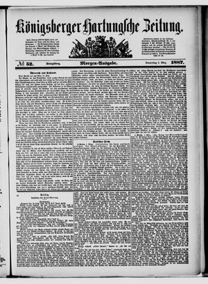 Königsberger Hartungsche Zeitung on Mar 3, 1887