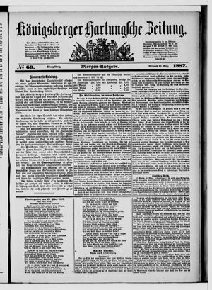Königsberger Hartungsche Zeitung vom 23.03.1887