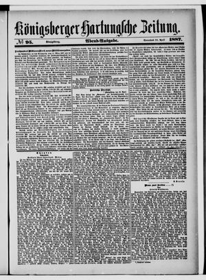 Königsberger Hartungsche Zeitung vom 23.04.1887