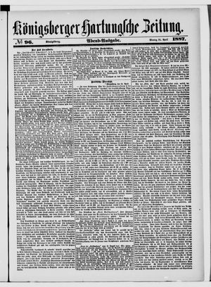 Königsberger Hartungsche Zeitung on Apr 25, 1887