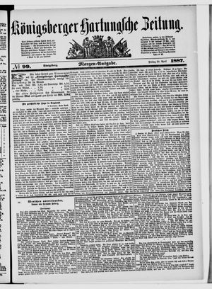 Königsberger Hartungsche Zeitung vom 29.04.1887