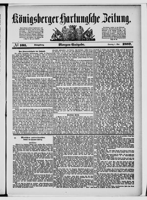 Königsberger Hartungsche Zeitung vom 01.05.1887