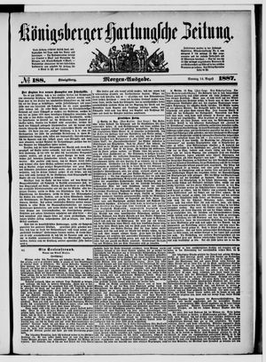 Königsberger Hartungsche Zeitung vom 14.08.1887