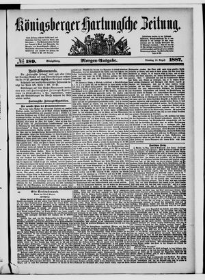 Königsberger Hartungsche Zeitung vom 16.08.1887