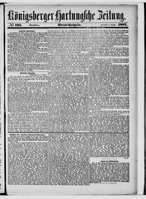 Königsberger Hartungsche Zeitung vom 17.08.1887
