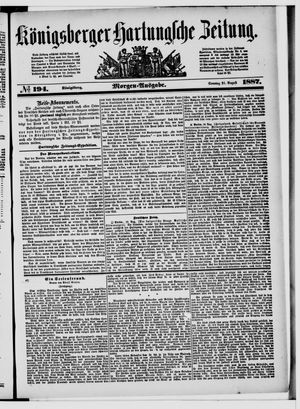 Königsberger Hartungsche Zeitung vom 21.08.1887