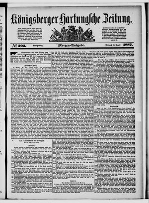 Königsberger Hartungsche Zeitung vom 31.08.1887