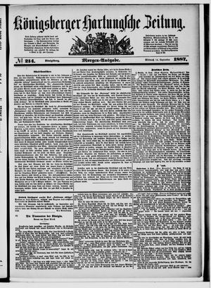 Königsberger Hartungsche Zeitung vom 14.09.1887