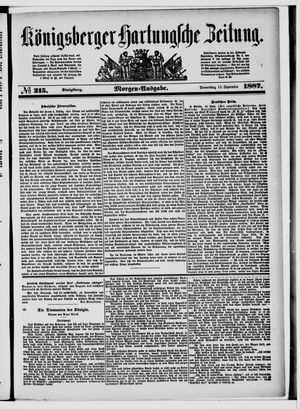 Königsberger Hartungsche Zeitung on Sep 15, 1887