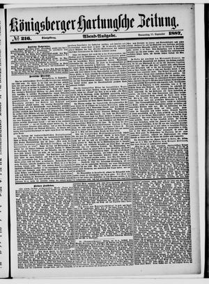 Königsberger Hartungsche Zeitung on Sep 15, 1887