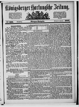 Königsberger Hartungsche Zeitung vom 21.09.1887
