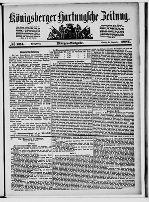 Königsberger Hartungsche Zeitung vom 25.09.1887