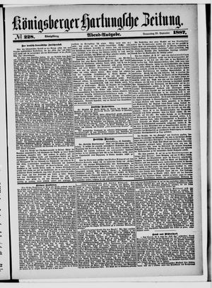 Königsberger Hartungsche Zeitung vom 29.09.1887