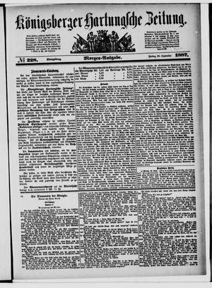 Königsberger Hartungsche Zeitung vom 30.09.1887