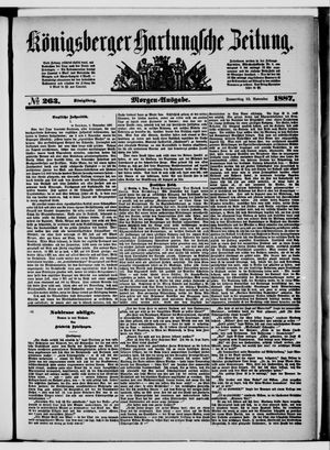 Königsberger Hartungsche Zeitung on Nov 10, 1887