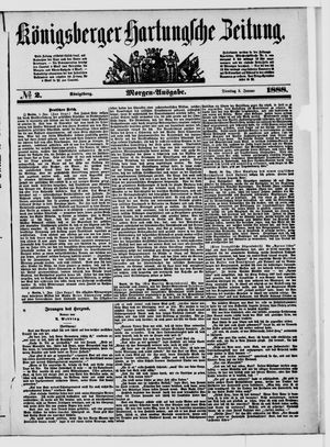 Königsberger Hartungsche Zeitung vom 03.01.1888