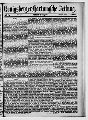 Königsberger Hartungsche Zeitung vom 09.01.1888