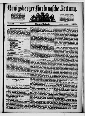 Königsberger Hartungsche Zeitung vom 14.01.1888