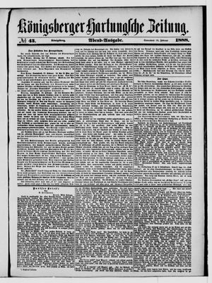 Königsberger Hartungsche Zeitung vom 18.02.1888