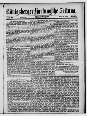 Königsberger Hartungsche Zeitung vom 20.02.1888