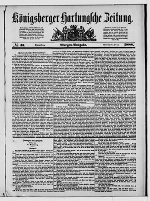 Königsberger Hartungsche Zeitung vom 22.02.1888
