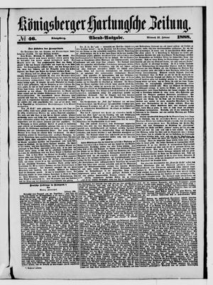 Königsberger Hartungsche Zeitung vom 22.02.1888