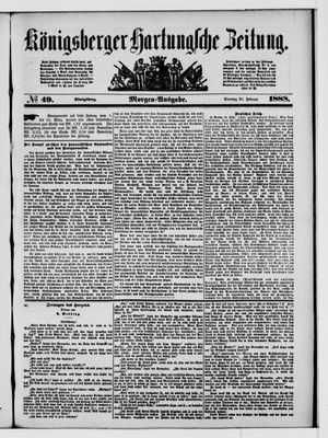 Königsberger Hartungsche Zeitung vom 26.02.1888