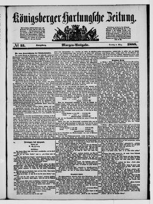Königsberger Hartungsche Zeitung vom 04.03.1888