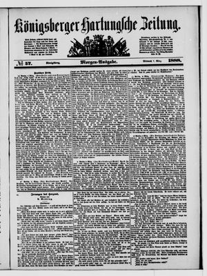 Königsberger Hartungsche Zeitung vom 07.03.1888
